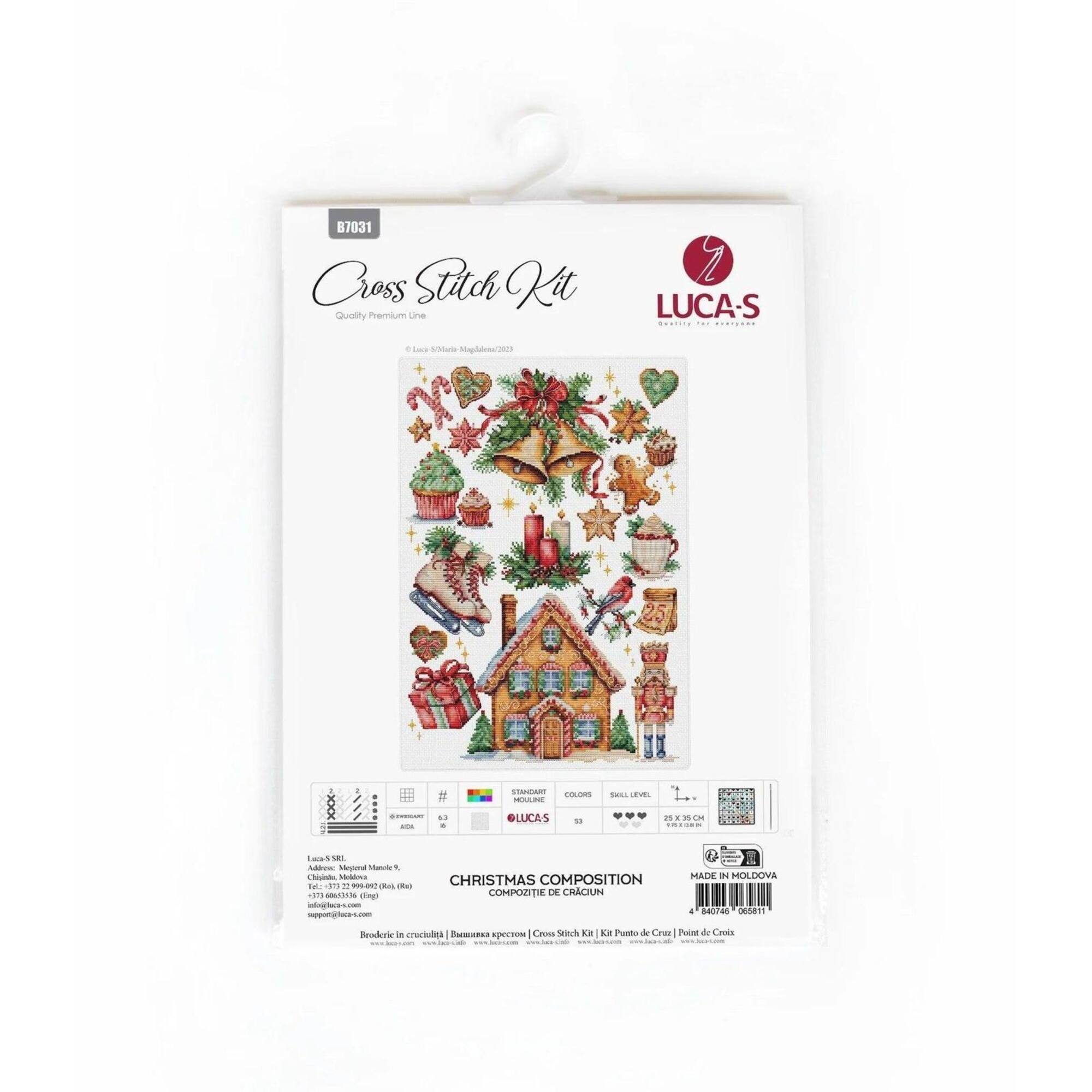 Luca-S Christmas Composition Counted Cross-Stitch Kit